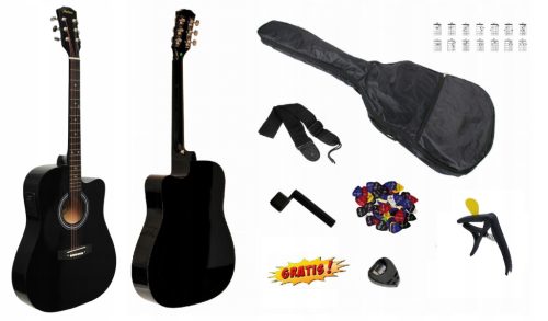 MONTANA Elektroakustična Gitara MA-100 CEQ BKGL + Dodatna Oprema Set