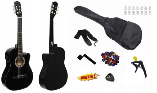 Električna klasična gitara 4/4 Montana CEQ crni sjaj + pribor - set