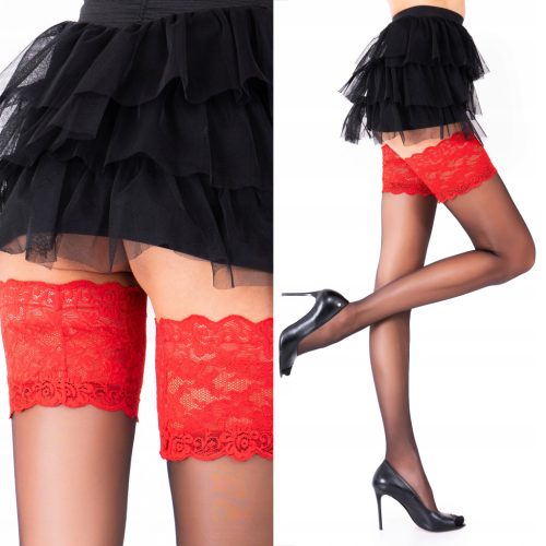 Elegantne 20 DEN samostojeće čarape s cvjetnom čipkom Fenome 5/6