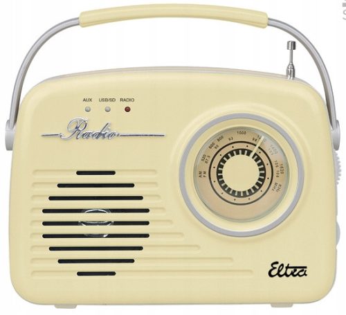  RETRO mrežni radio baterija FM MP3 USB SD Eltra Luiza pink