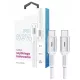 USB-C - USB-C kabel Korgy CCW20 60W 2m brzo punjenje, pleteni najlon bijeli
