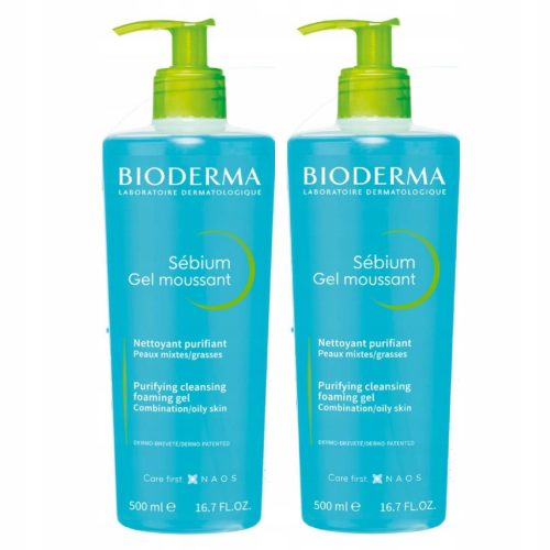 Bioderma Sébium Gel moussant - Antibiotski gel za pranje lica 2x500 ml