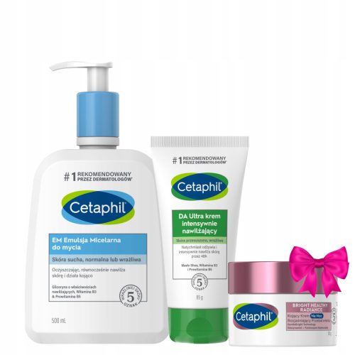 Komplet njegujućih proizvoda Cetaphil: Micelarna emulzija i Ultra hidratantna krema + GRATIS noćna krema
