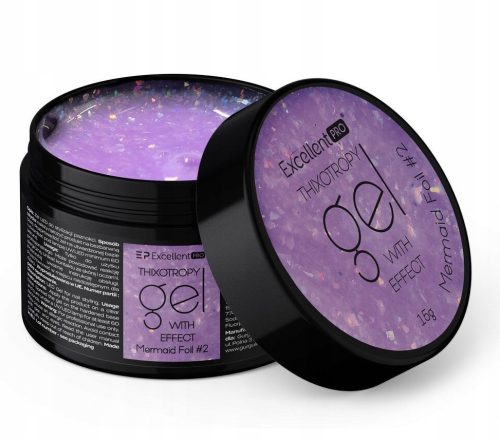 EXCELLENT PRO tiksotropni gel s efektom MERMAID FOIL #2 15g