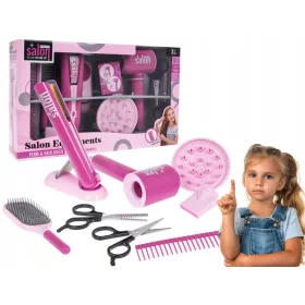   SET ZA FRIZIRANJE za djecu + sušilo za kosu + salon za friziranje, 9 elemenata, pribor