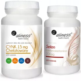   Aliness Cink Helat 15 mg + Selen L-selenometionin 200 mcg - Set za zdravu kožu, kosu i nokte