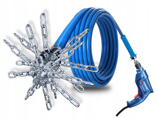 TURBOSPINER set za čišćenje dimnjaka na bušilicu, 16 LANCA, četka - 10 metara