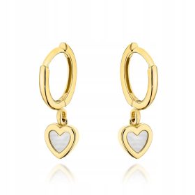 Zlatne naušnice s visećim srcem od 585 zlata