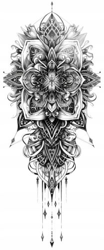 ENSKA PERIVA TATTOO BOHO MANDALA CVIJET CVIJEĆE XXL