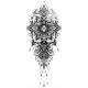 ENSKA PERIVA TATTOO BOHO MANDALA CVIJET CVIJEĆE XXL
