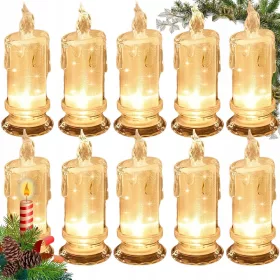   Set od 10 LED Svijeća za Dekoraciju i Groblja, na Baterije 11cm