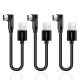 USB C kabel kratki, 20 cm, 3 komada, USB C kabel, kut 90°, najlon, pleten
