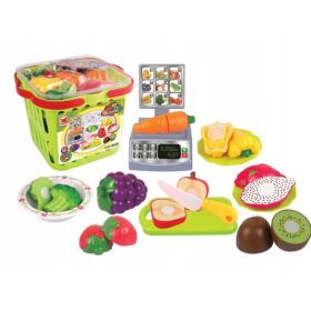   Dječji set kućanskih aparata s košarom, vagom, priborom, 15 komada