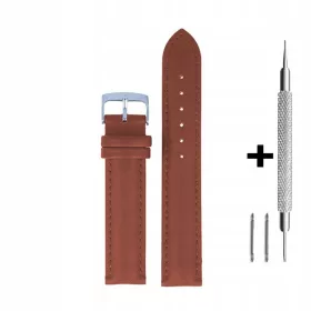 Smeđi kožni remen 16 mm s dva teleskopa i alatom