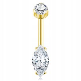  ZLATNI TRBUŠNI PRSTEN OD TITANA SA CIRKONIJEM 1,6/10