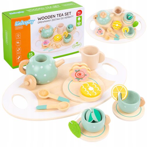 DJEČJI DRVENI ČAJNI SET KINDERPLAY - ELEGANTAN PRIJEDLOG ZA IGRE