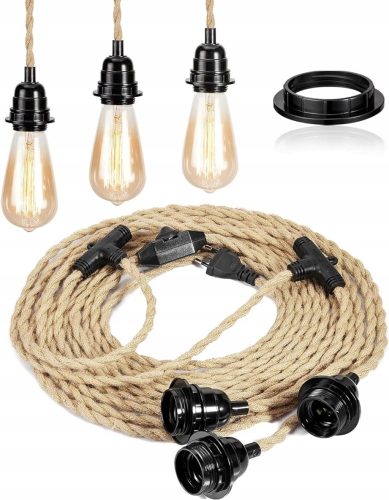  Visilica sa utikačem, 3-svjetla E27 grlo za lampu sa kablom, kabel za lampu
