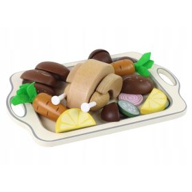 Dreveni servis za jelo Piletina i Povrće 15 komada