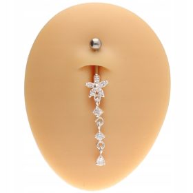    TRBUŠNE NAUŠNICE od AG 925 SREBRA s bijelim CIRKONIJAMA 1,6/10/5+10x36 mm