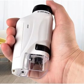   DŽEPNI MIKROSKOP ZA DJECU I MLADE - ZOOM 60x do 120x SA SVJETLOM LED
