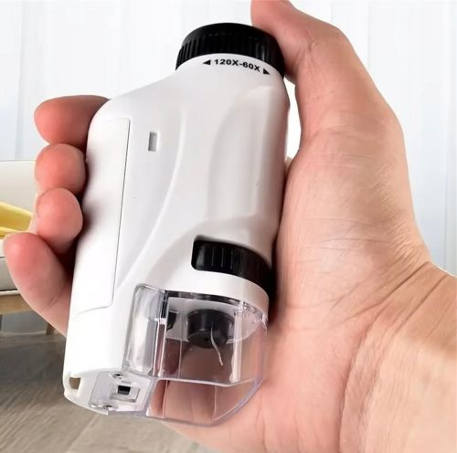 DŽEPNI MIKROSKOP ZA DJECU I MLADE - ZOOM 60x do 120x SA SVJETLOM LED