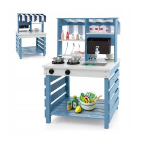   Uzvišeno Djeca Kuhinja Za Igranje S Vrtom Costway Stalak za Namirnice