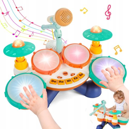 Perkusija za djecu 38cm s mikrofonom - glazbeni instrument za dječake od 1 godine