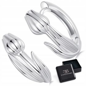 Srebrni naušnice s tulipanima, kopča od srebra 925