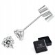 Srebrne naušnice s Moissanitima 3,0 x 3,0 mm 0,1 ct