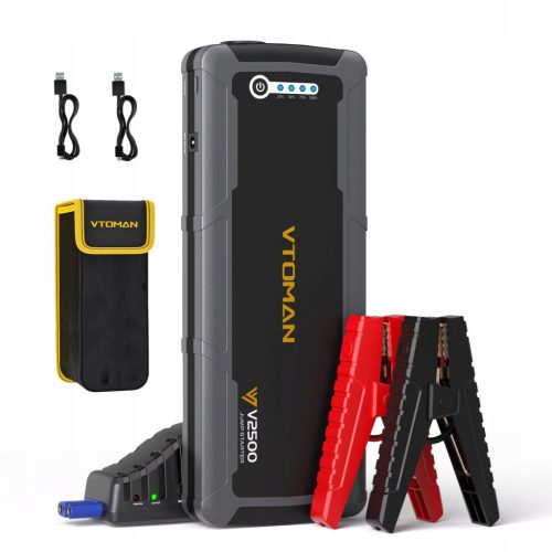 VTOMAN V2500 2500A Akumulator za Paljenje - Powerbank za 12V Baterije s LED Svjetiljkom