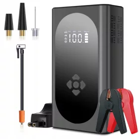   giatero Powerbank kompresor 150PSI 4000A 12V Auto Booster LCD QC3.0 LED