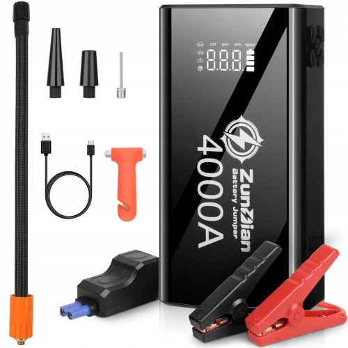 STARTER 4u1 Powerbank 4000A Kompresor za pokretanje 12V 8.0L benzin 6.0L dizel