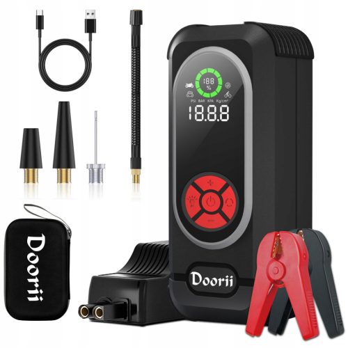 DOORII Jump Starter 4000A 12V Powerbank s auto kompresorom