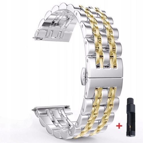 Luksuzna narukvica za Huawei Watch GT 2, Samsung Galaxy 3 Gear S3 - Srebrno Zlato