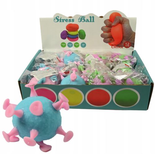 GNJET VIRUS ANTI-STRESNA SENZORIČNA LOPTA ZA IGRAČKE SET 12 KOM.