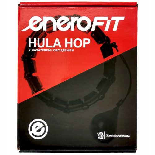 Hula hoop s masažerom i utezima, sklopivi crni ENERO FIT