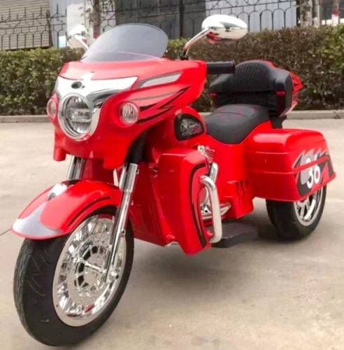CRVENI MOTOREK NA AKUMULATORU ZA DJECU NA 3 KOTAČA 2x45W S KLJUČEM