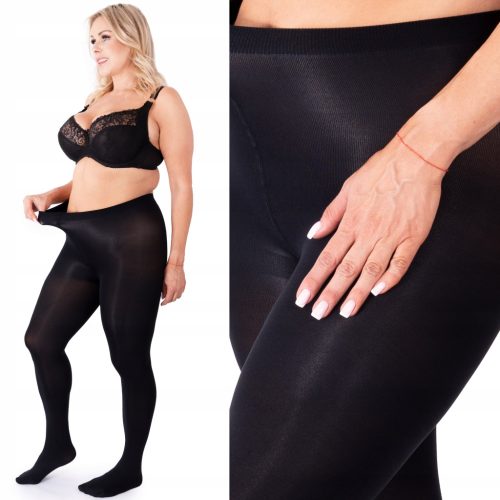 PLUS VELIČINA crne tajice od mikrofibera 100 DEN - Elegantni neprozirni model VERA za svakodnevnu eleganciju i udobnost. Ove tajice PLUS SIZE pružaju potpuno pokrivanje i trajnost zahvaljujući visokok