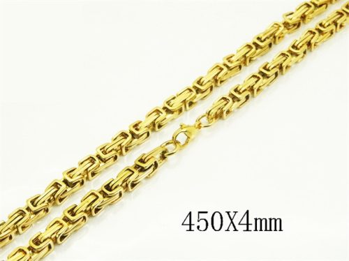 Muški lanac od kirurškog čelika s pletenim zlatnim detaljem, 45 cm, 4 mm