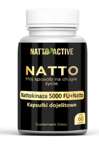 Kapsule Natto Active s Nattokinazom 250 mg i Vitaminom K2 MK7 - Bez GMO, 60 Kapsula