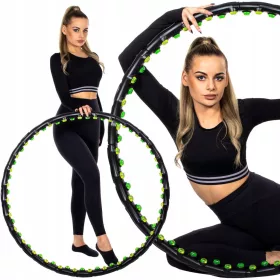 HoopFit Hula Hoop sa Springos nitnama, 100 cm, crna