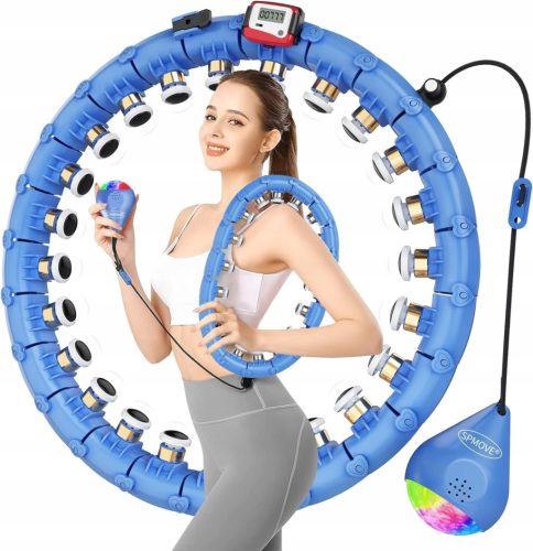 Hula hoop sa magnetskim glavama za masažu, sklopiv, 120 cm, plava
