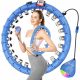 Hula hoop sa magnetskim glavama za masažu, sklopiv, 120 cm, plava