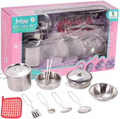 SET METALNIH LONACA ZA DJECU XXL + DODATNA OPREMA 12 ELEM