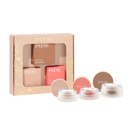 Warm set za konturiranje PAESE: rumenilo + highlighter + bronzer