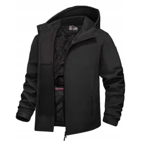    TOPLA MUŠKA SOFTSHELL JAKNA KRZNO 5000 ZIMSKA KAPULJAČA CRNA XXXL 3XL
