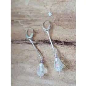 Srebrni naušnici sa kristalnim ametistom