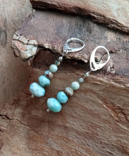 Larimar naušnice Bali srebro, jedinstvena prilika