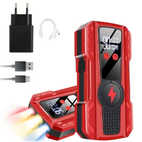   BOOSTER STARTER ZA POKRETANJE VOZILA S POWERBANKOM LCD + STEZALJKE
