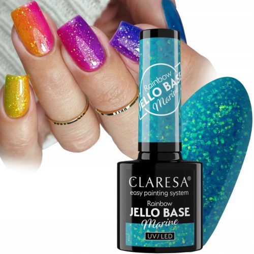 Claresta Morsko Plava Rainbow Jello Baza 5g s Komadićima Folije